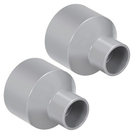 QUARKZMAN 63 mm x 32 mm PVC Reducer Coupling x 2 Pieces DWV Coupling Connector for Pipe Fittings for Buildings Irrigation Installation Grey