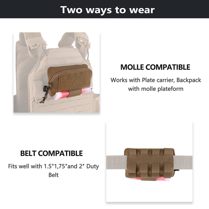 PETAC GEAR Tactical Molle admin pouch, Small Organizer Pocket for