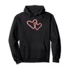 Peppermint Candy Cane Interlocking Hearts Christmas Holiday Pullover Hoodie