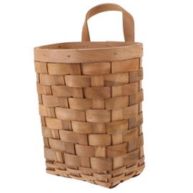 FELTECHELECTR Woven Hanging Basket Organizer for Makeup and Items Wall-mounted Storage Natural Carbonized Color Compact Design Load-bearing Capacity