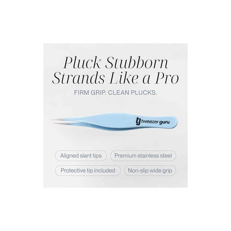 Tweezer Guru Ingrown Hair Tweezers - Pointed Precision Tweezers for