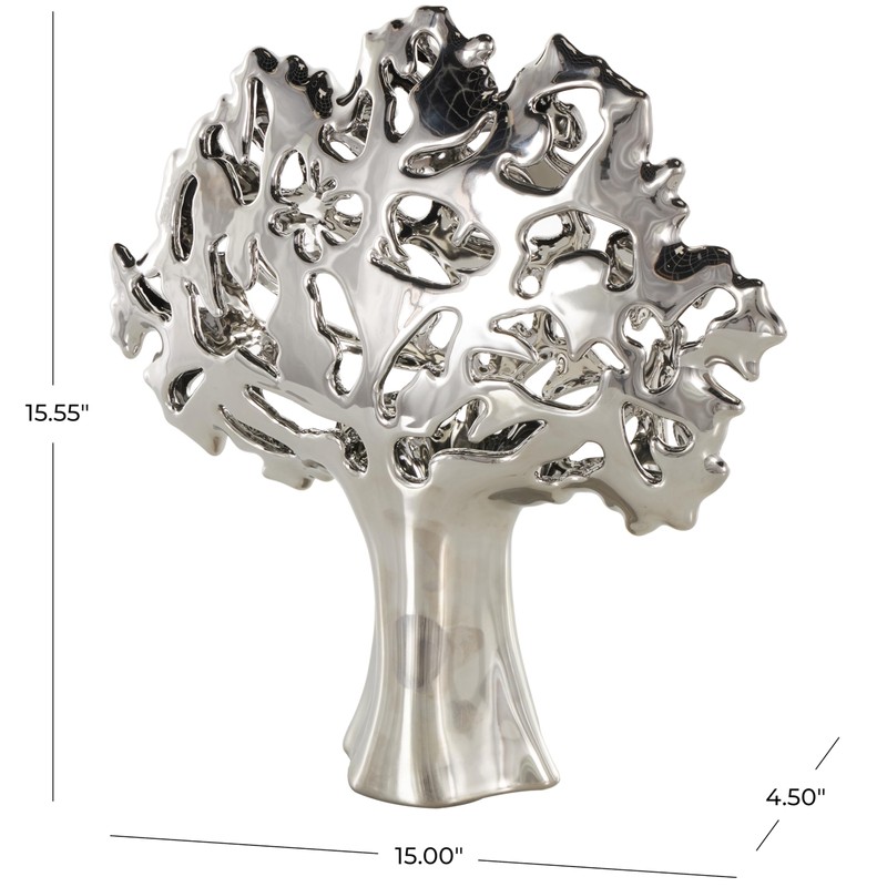 Deco 79 Aluminum Metal Tree Decorative Sculpture Home Decor Statue,