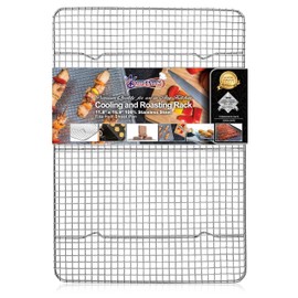 KITCHENATICS Half Sheet Cooling Racks for Cooking and Baking, Stainless Steel Wire Rack for Baking Sheet, Bacon Rack for Oven, Heavy-Duty Wire Cookie Cooling Rack fits Half Sheet Pan, 11.8 x 16.9 IN