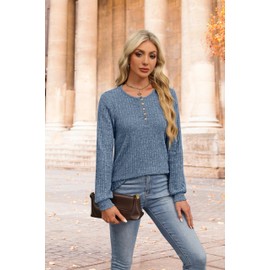 XIEERDUO Plus Size Sweater for Women Fall Outfit Long Sleeve Tunic Tops to Wear with Leggings Soft Sweaters Blue 2Xl