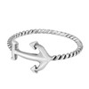 AeraVida Nautical Themed Inspirational Anchor with Braided Rope Sterling Silver