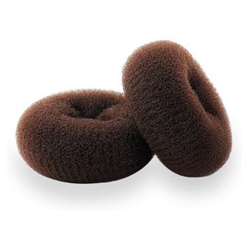 JYTDBCS Hair Donut Bun Maker, Ring Style Bun, Bun Rings for Hair Brown, 2PCS Chignon Hair Medium Doughnut Shaper for Short and Thin Hair (Medium, 3 Inch/Brown)