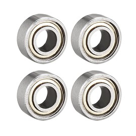 sourcing map Pack of 4 Deep Groove Ball Bearings 683ZZ Double Shield 3 mm x 7 mm x 3 mm Ball Bearings Carbon Steel