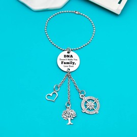 Step Parent Gift Hanging Ornament DNA Doesn't Make You Family Love Does Car Hanging Accessories for Step Mom Step Dad Adoption Gift Christmas Birthday Mothers Day