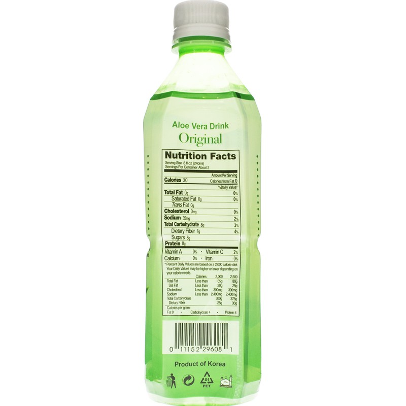 Hapi Aloe Vera Drink, Original, 16.9 Ounce (Pack of 20)