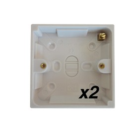 16mm Single Gang Backbox/Pattress for Electrical, Networking and Telecoms (Qty 2)