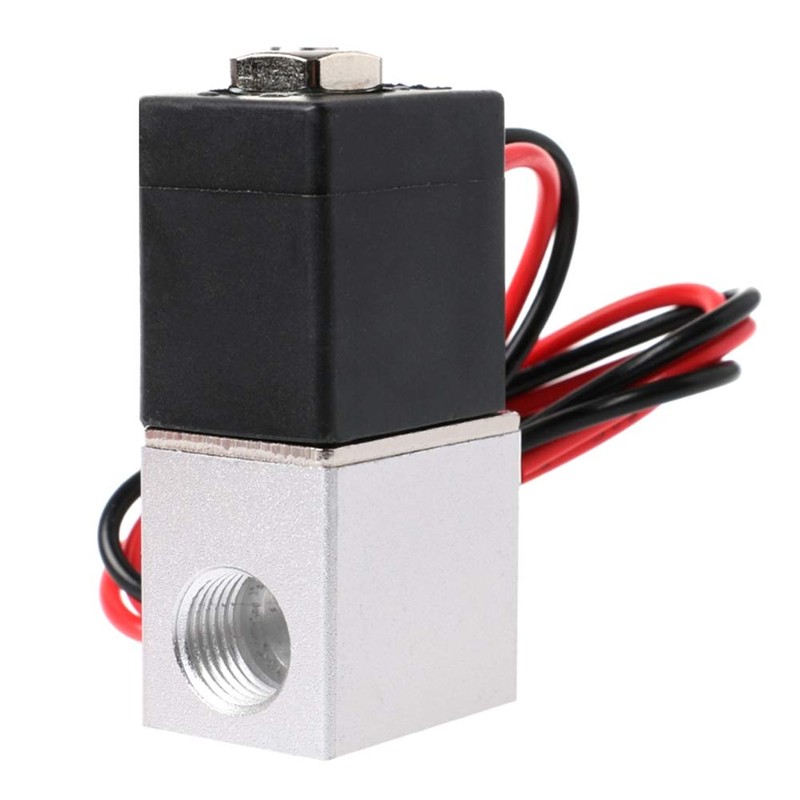 Joywayus 1/4" 12V DC 2 Way Pneumatic Aluminum Electric Solenoid