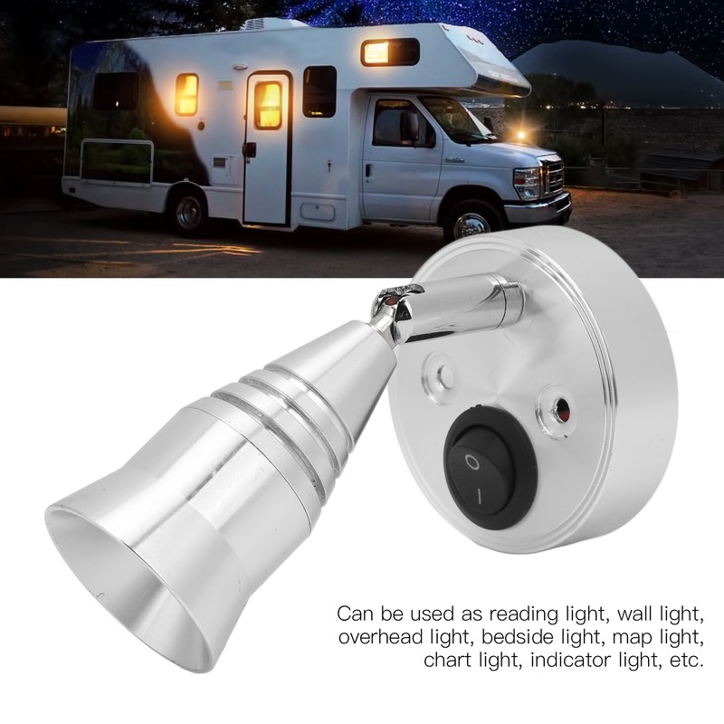 LED RV Reading Light 12V 3W Flexible Interior with Switch