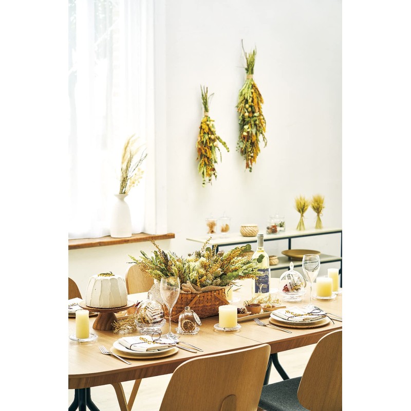 Daichi Farm DO032052-000 Dried Flowers, Immortel, Natural Yellow, Large, Approx.