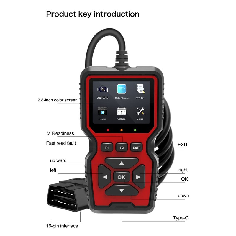 Outzone V519 OBD2 Escáner de visualización a color con certificación
