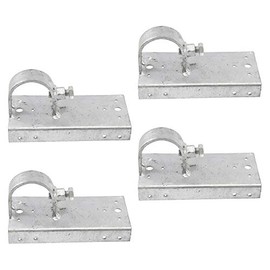 Chain Link Fence 2" (1 7/8" OD) x 6" Wood to Steel Frame End Post Adapter | Adapter Brackets | Wood Fence Steel Post Bracket (Pack of 4)