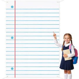 JANYUN Notebook Paper Backdrop, School Bulletin Board Classroom Door Decoration First Day of School Background Welcome Door Cover for Back to School Party Decor (6.6x4.4 ft)