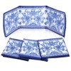 4 Pack Blue Chinoiserie Print Mahjong Card Holder 6.2 x