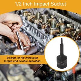 Partuto 1 Stk. 6-Punkt-Universal-Schlagschrauber für Auto Motorrad Dirtbike Reparatur Werkzeug CR-MO Schwarz 78mm/3,07" 4mm 1/2 Zoll Antrieb