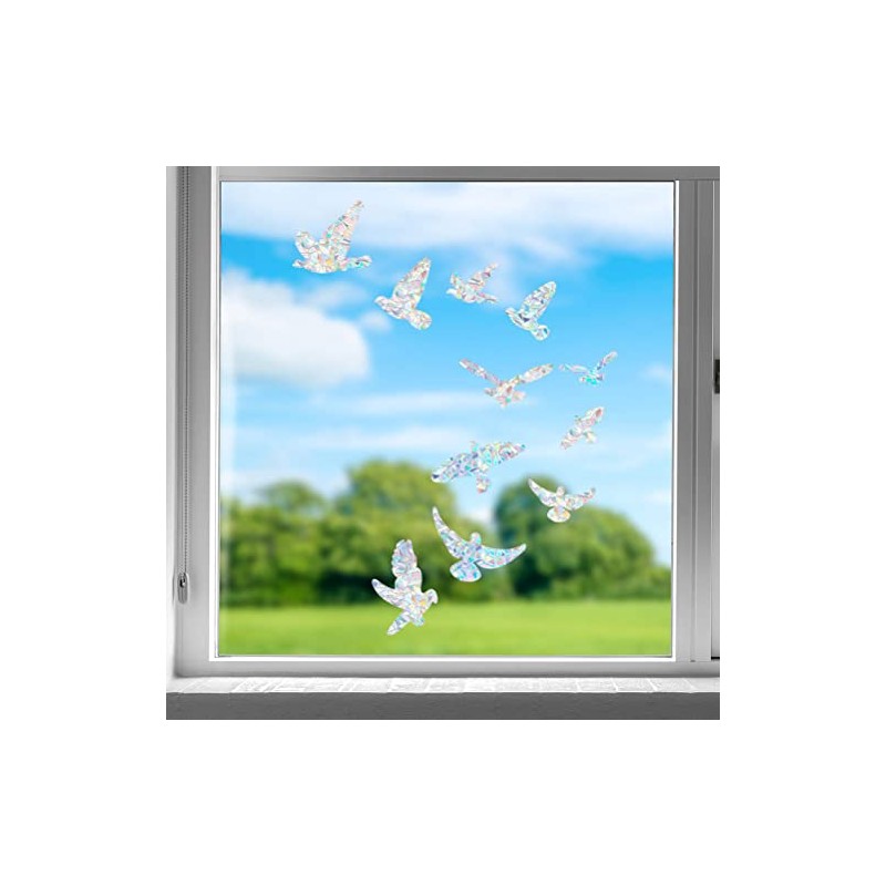 11 Pegatinas Anticolisión para Ventanas, Protección contra Pájaros, Decoración de