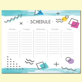 Dry Erase Weekly Schedule – Geometric – Large 16 x 20 – Laminated – Erasable – Office – Classroom Decor – Weekly Planner – Activity – to-Do List – Scheduling – Dorm Wall Art – Homework Organizer