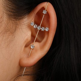 choice of all Ear Crawler Earrings for Women Ear Cuff Earrings Helix Hook Earrings Ear Wrap Earrings Snowflake Rhinestone Lightning Bolt Pierced Clip Earrings Trendy Jewelry for Women 2024