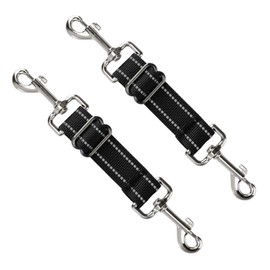 2 Pcs Dog Collar Clips, Dog Collar Connector Backup Collar Reflective Nylon Puppy Collar Double Ended Clip Strap, Adjustable Pet Dog Collar Connector for Dog Harness to Collar Safety Clip