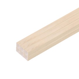 sourcing map 6pcs Wood Sticks, 3/8"x 3/8" x 12" Rectangle Wooden Cube Wood Square Dowel Rods for DIY Arts Decoration, Crafts Whittling, Hand Carved