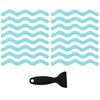 Ruiwaer 24pcs Wavy Pattern Blue Transparent Nonslip Stickers 1.3x18cm Anti