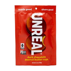 Unreal Dark Chocolate Peanut Butter Cups, 4.2 oz