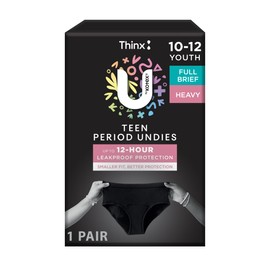 U By Kotex Thinx Period Undies Teen Heavy Black Size 10-12