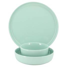 Elama Duncan 18 Piece Porcelain Dinnerware/Tableware Set, Service for 6 (Mint)