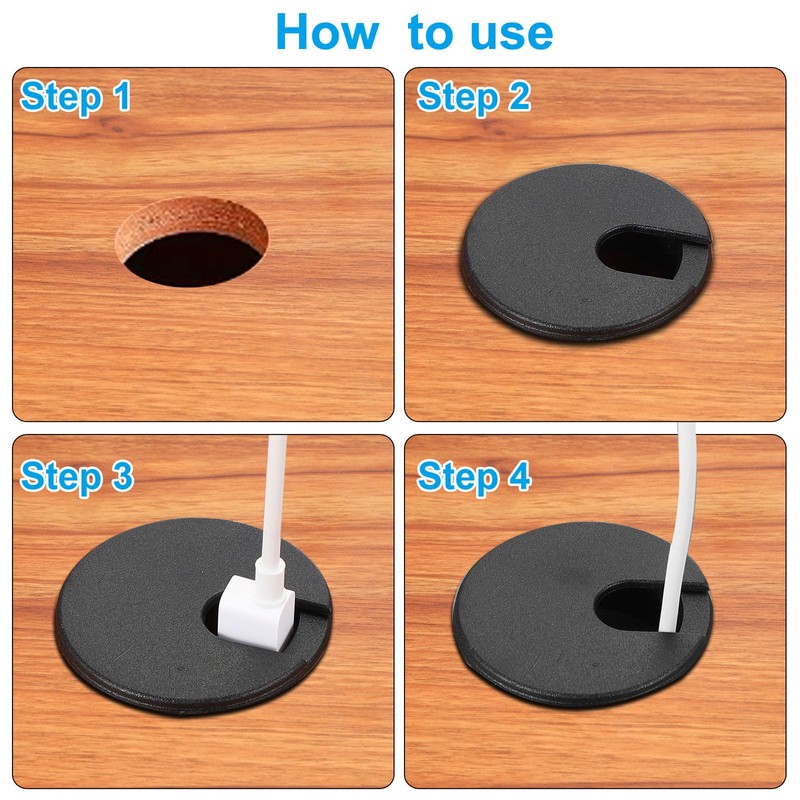 PATIKIL Cable Hole Cover, 5pcs 1.38inch/35mm Desk Wire Cord Cable