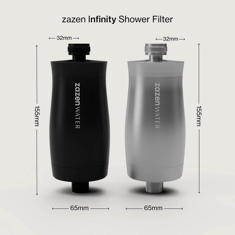 zazen Water Infinity Shower Filter, Brushed Silver