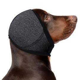 MIGOHI Dog Calming Hoodie for Noise Reduce, Ear Protection for Anxiety, L | Washable Quiet Ears Covers for Sound, Adjustable Headphones for Dogs, Grooming, Swimming, Grey