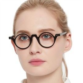 OCCI CHIARI Reading Glasses Women 1.0 Fashion Reader Round Eyewear 1.0 1.5 2.0 2.5 3.0 3.5(+1.00, Black)