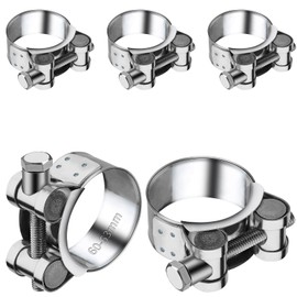 TXXATX Joint Bolt Clamps Stainless Steel 60-63 mm Exhaust Clamp Pack of 5 Hose Clamps Exhaust Pipe Band Width 22 mm Motorcycle Exhaust Clamp for Hose Water Pipe Exhaust Clamp