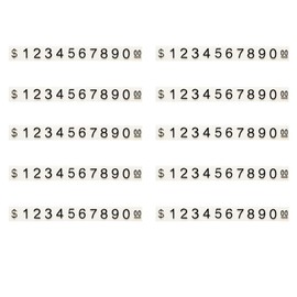 Price Tag Number Cube 10 Sets Adjustable Price Display Counter Stand Number Letter Dollar Tag(White, L)