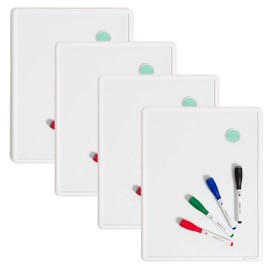 U Brands Contempo Magnetic 11” x 14” Dry Erase Board Bundle, 4 Boards + 16 Markers + 4 Magnets