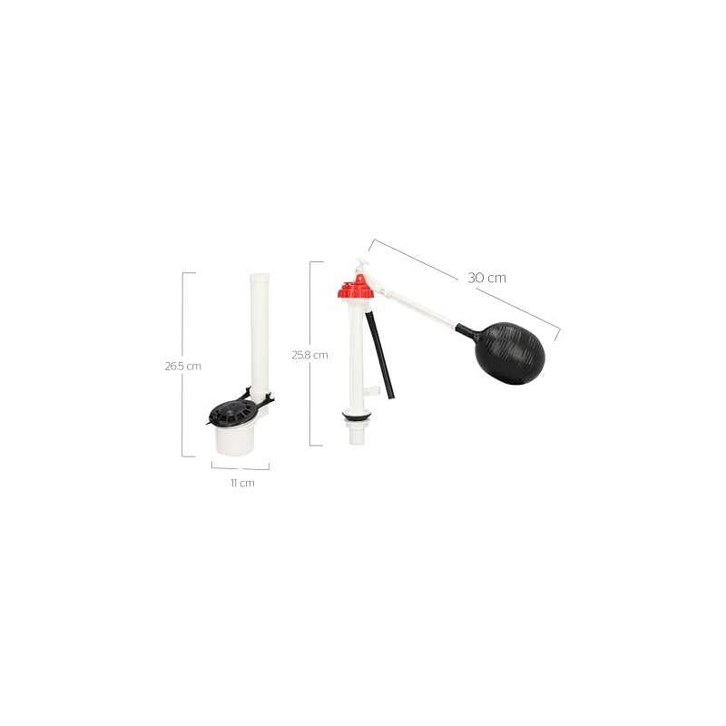 DICA, Juego Completo de Accesorios para W.C, Material Plastico, Hule,