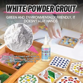 JAOJAO Mosaic Glue, Mosaic Tiles for Crafts Mosaics Grout Waterproof Moisture-Proof for Bathroom Kitchen All Tiles Surfaces Home Decoration DIY Art Projects, 100ml (Mixed Color Series)