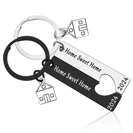 Vadaka for New Home Keychain Set 2024 Housewarming Keychain Gift for New Homeowners First Home Gift Sweet Home Gift for Couple Moving In Gift for Couple New Home Owners New House Keyring Jewelry