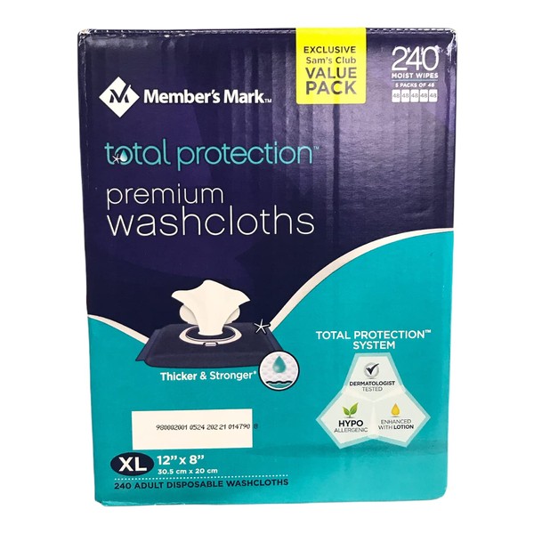 Member's Mark Adult Washcloths (240 ct.) 5 Pack