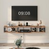 MAHANCRIS Floating TV Stand with Power Outlet, Wall-Mounted Entertainment Console