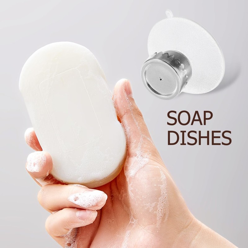 Cabilock Magnetic Soap Holder with Suction Cup 2-Pack Wall Mounted