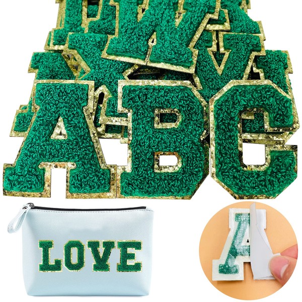 Jongdari Jongdari Chenille Letter Patches Self Adhesive Letters,Iron on Letters