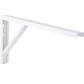 Gedotec Shelf Console Metal White Shelf Brackets Table Extension Metal Shelf Bracket for Table & Wall Mounting | Steel White Coated | 300 x 30 x 180 mm | Pack of 1 - Wall Angle for Wall Shelves