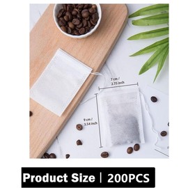 200 PCS Tea Bags for Loose Leaf Tea, Empty Tea Bags with Drawstring Spice Bags for Reusable Loose Tea Filter(2.7Inch x 3.5Inch)
