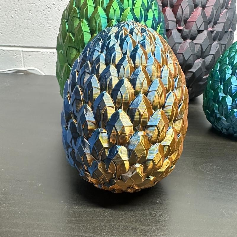 3D Printed Articulated Dragon Scale Eggs - Size: XXL Rainbow