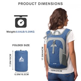 G4Free 12L Foldable Hiking Backpack Lightweight Small Travel Rucksack for Outdoor Walking Casual Unisex Bag