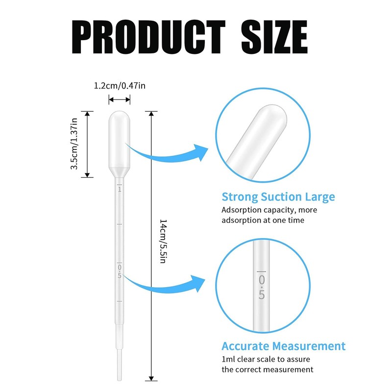 Plastic Transfer Pipettes, Disposable Pipette Transfer Pipettes for Essential Oil